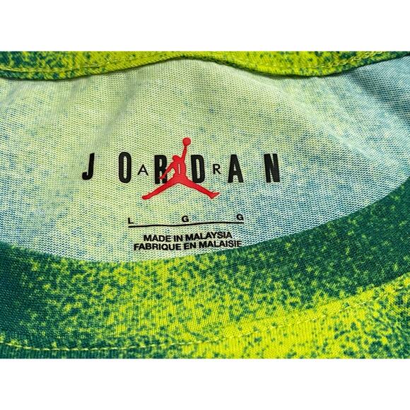 Jumpman Jordan Graphic Tee Size Large Green/Yellow Tie-Dye Short Sleeve - Picture 3 of 11